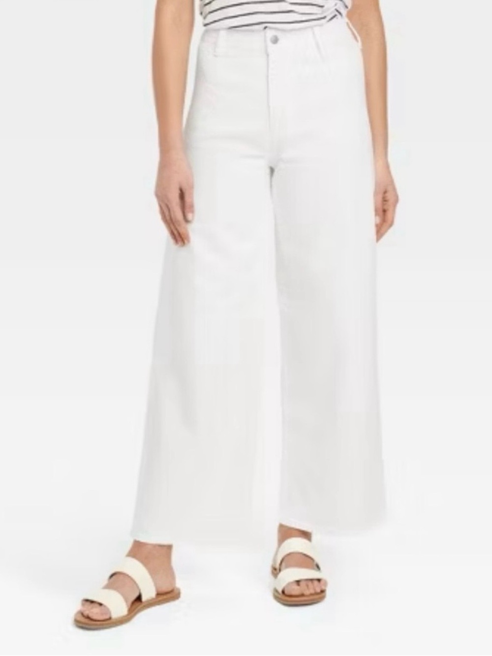 Universal Thread White High-Rise Sailor Wide Leg Jeans Size 10 NWT
